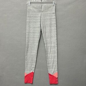 Victoria's Secret Sport VSX Leggings Small Gray Pink Colorblock Yoga Gym Pants